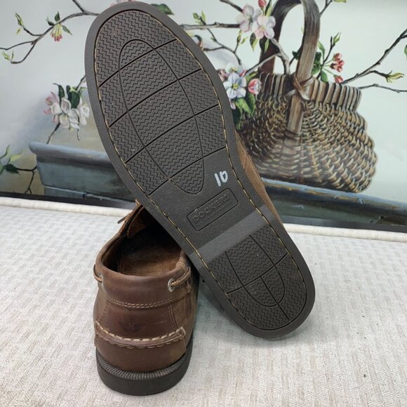Dockers Mens Size 10.5M Brown Leather Boat Shoes Casual Moc-Toe Slip-On - Picture 7 of 8